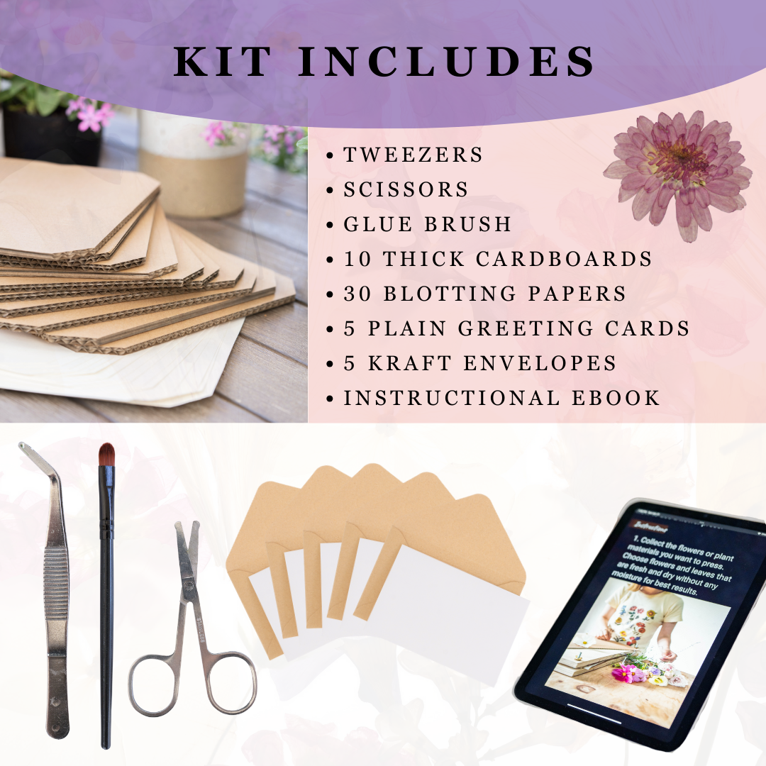 Crafty and Paper Extra Large Flower Press - Durable Design Flower Pressing Kit w/Wood, Cardboard, Blotting Paper, Ebook Guide & More - Press Flowers Up to 10 Layers - Flower Preservation Kit Gifts for Beginners